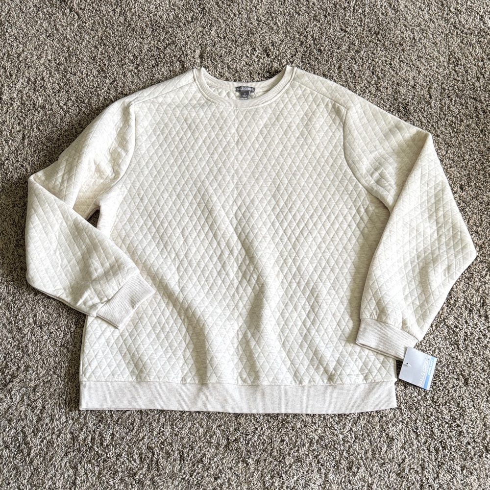 Falls Creek | Off-White Quilted Crewneck Sweatshirt